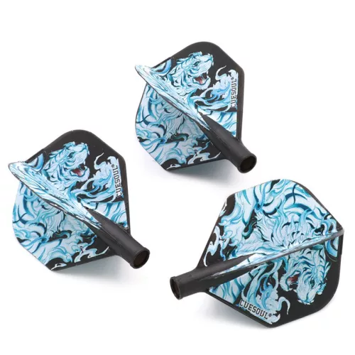 Letky na šípky Cuesoul TERO AK4 štandardné, čierne s bielym motívom tigra