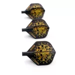 Letky na šípky Cuesoul TERO AK4 štandard, čierne s motívom lebky