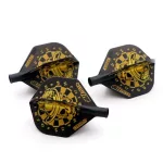 Letky na šípky Cuesoul TERO AK4 štandard, čierne s motívom lebky