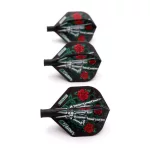 Letky na šípky Cuesoul TERO AK4 štandard, čierne s motívom ruží