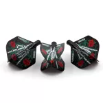 Letky na šípky Cuesoul TERO AK4 štandard, čierne s motívom ruží