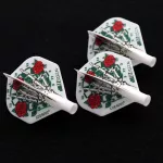 Letky na šípky Cuesoul TERO AK4 štandard, biele s motívom ruží