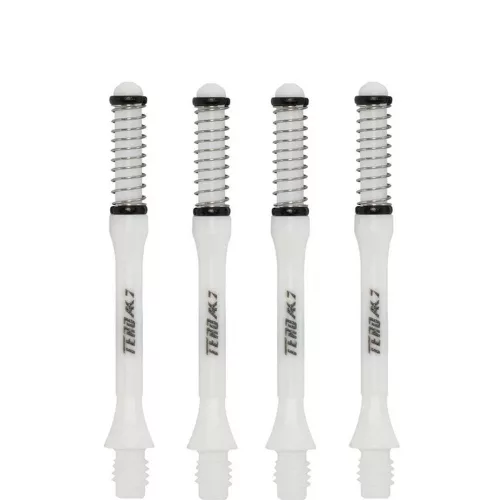 Násadky na šípky Cuesoul TERO AK7 Slim biele, dĺžka 43,5mm (F)