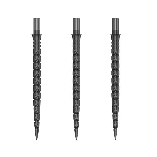 Náhradné hroty na steel šípky Cuesoul Touch Point II V Cuts Gun Grey, 37mm, 3ks