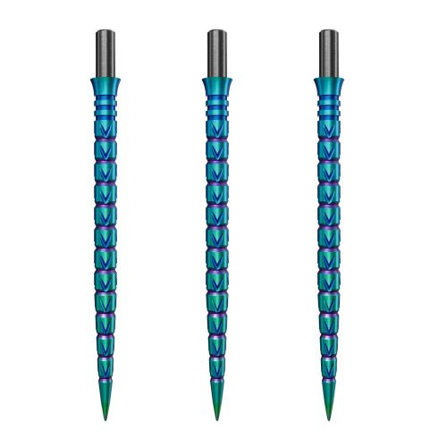Náhradné hroty na steel šípky Cuesoul Touch Point II V Cuts dúhové, 41mm, 3ks