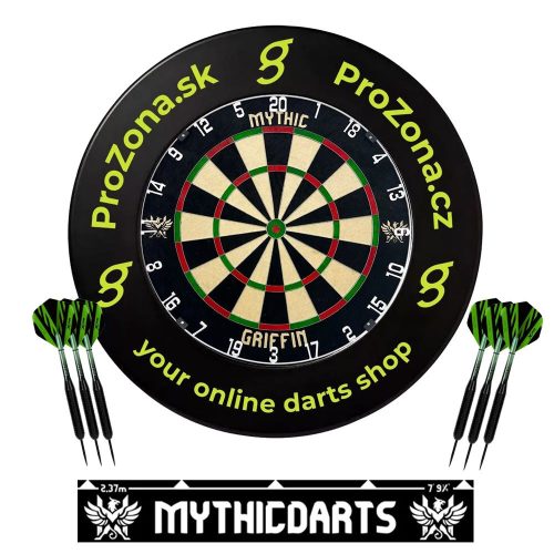 ProZona Advance šípkarský set, terč Mythic Griffin, Surround, 2 sety šípok, štartovacia čiara