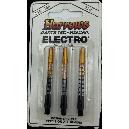 Násadky na šípky Harrows Electro zlaté, hliníkové, dlhé 47mm