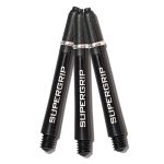 Násadky na šípky Harrows Supergrip čierne, strieborné, stredné