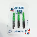 Násadky na šípky Harrows Supergrip Fusion čierne, zelené, dlhé