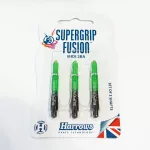 Násadky na šípky Harrows Supergrip Fusion čierne, zelené, stredné