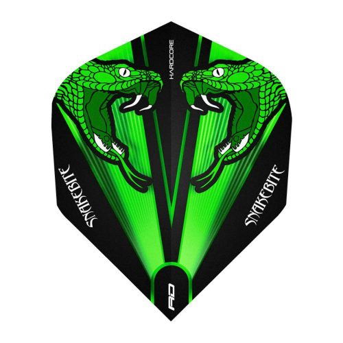 Letky na šípky Red Dragon Hardcore Peter Wright Snakebite zelené