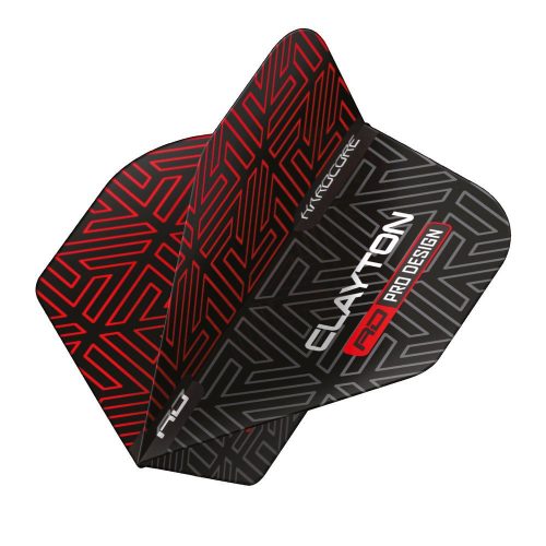 Letky na šípky Red Dragon Hardcore Premium Jonny Clayton čierno-červené, extra hrubé