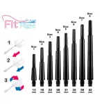 Násadky na šípky Cosmo Fit otočné, čierne, 24mm