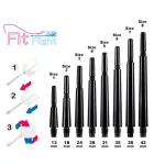 Násadky na šípky Cosmo Fit otočné, čierne, 28mm