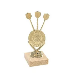 Šípkarská trofej - 3 šípky a terč, 14cm vysoká