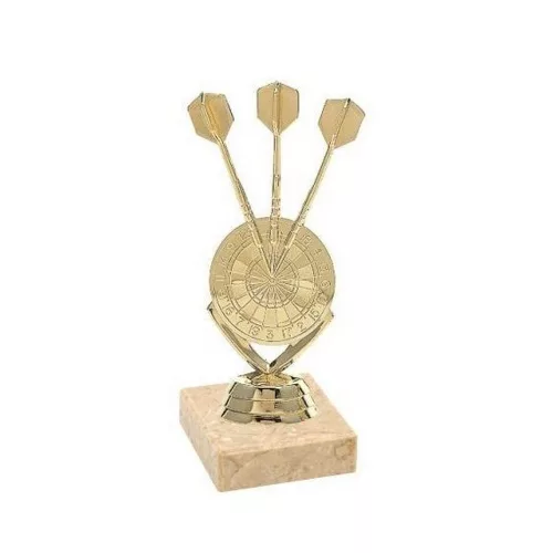 Šípkarská trofej - 3 šípky a terč, 14cm vysoká