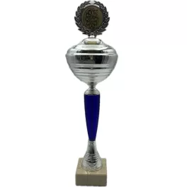 Šípkarská trofej strieborno-modrý pohár, 32cm vysoká