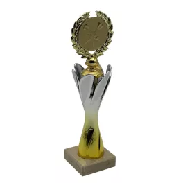 ProZona Športová trofej dizajn terča mramorový podstavec zlato-strieborná 28 cm