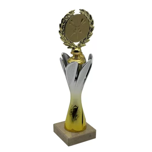 ProZona Športová trofej dizajn terča mramorový podstavec zlato-strieborná 28 cm