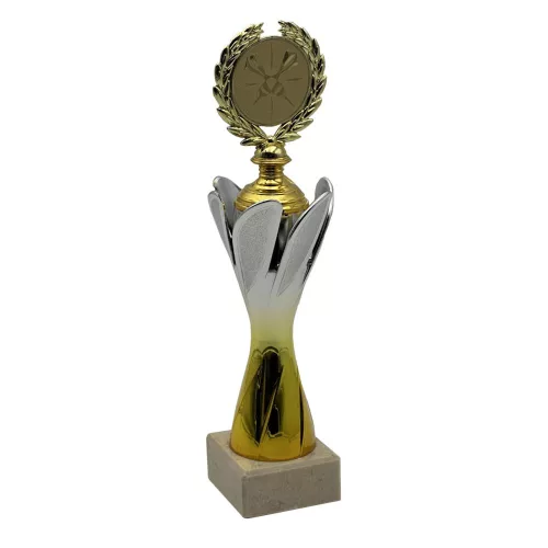 ProZona Športová trofej dizajn terča mramorový podstavec zlato-strieborná 31,5 cm