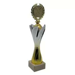 ProZona Športová trofej dizajn terča mramorový podstavec zlato-strieborná 33 cm
