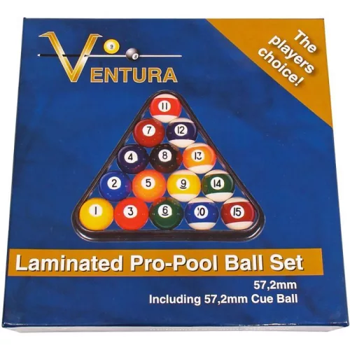 Sada pool biliardových gúľ Ventura Laminated Pro 57,2mm