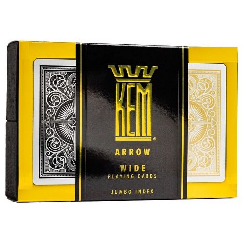 Pokrové karty KEM Black&Gold wide 100% plast, 2 balíčky