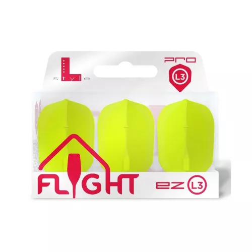 Letky na šípky L-Style L3 Shape EZ Neónovo žlté integrovaný Champagne Ring