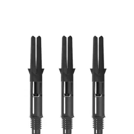 Násadky na šípky L-Style Straight Spin 190 otočné, čierne, krátke, 33mm