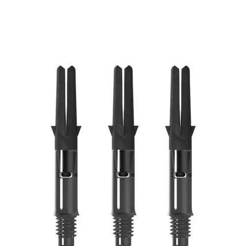 Násadky na šípky L-Style Straight Spin 190 otočné, čierne, krátke, 33mm