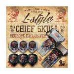 Letky na šípky L-Style L1EZ Chief Skull, priehľadné biele