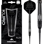 Šípky soft Mission Kuro 21g Black M4 Rear Taper 95% wolfram