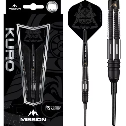 Šípky soft Mission Kuro 21g Black M4 Rear Taper 95% wolfram