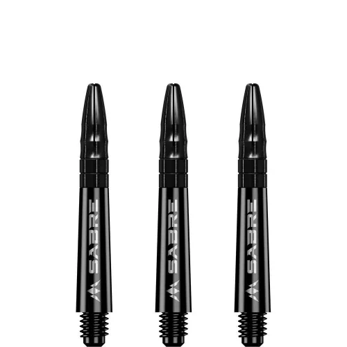 Násadky na šípky Mission Sabre čierne kovový top, krátke 36mm