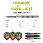 Sada steel šípok Mission Dominik Grüllich 23,5g, 95% wolfram