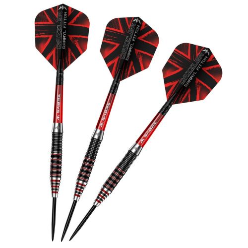 Šípky steel Mission Darryl Fitton Black-Red Electro 24g, 95% wolfram