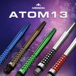 Násadky na šípky Mission Atom13 hliníkové, zelené, stredné 41mm