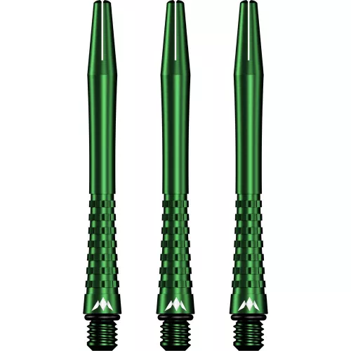Násadky na šípky Mission Atom13 hliníkové, zelené, dlhé 47mm