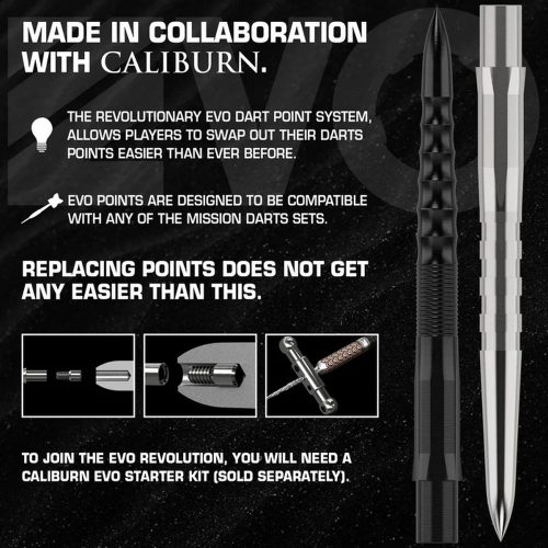 Hroty na steel šipky Mission Caliburn EVO Grooved 32mm strieborné 3ks