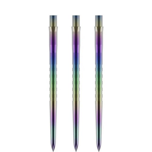 Hroty na steel šipky Mission Caliburn EVO Grooved 38mm dúhové 3ks