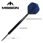 Sada steel šípok Mission Tavis Dudeney Black PVD 24g, 90% wolfram