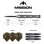 Sada steel šípok Mission Saturn Fenrir 25g, 90% wolfram