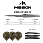 Sada steel šípok Mission Saturn Hyperion 22g, 90% wolfram