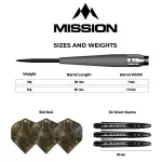 Sada steel šípok Mission Saturn Titan 24g, 90% wolfram