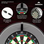 Darts osvetlenie Mission Torus 270 s USB-C káblom, bez tieňov