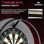Darts osvetlenie Mission Torus 270 s USB-C káblom, bez tieňov