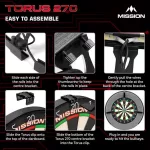 Darts osvetlenie Mission Torus 270 s USB-C káblom, bez tieňov