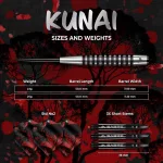 Šípky steel Mission Kunai 25g čierne PVD 95% wolfram