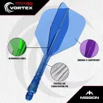 Mission Force 90 Vortex biele integrované No6 letky a stredné násadky na šípky