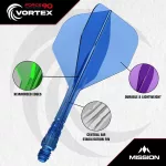 Mission Force 90 Vortex priehľadné červené integrované No2 letky a dlhé násadky na šípky